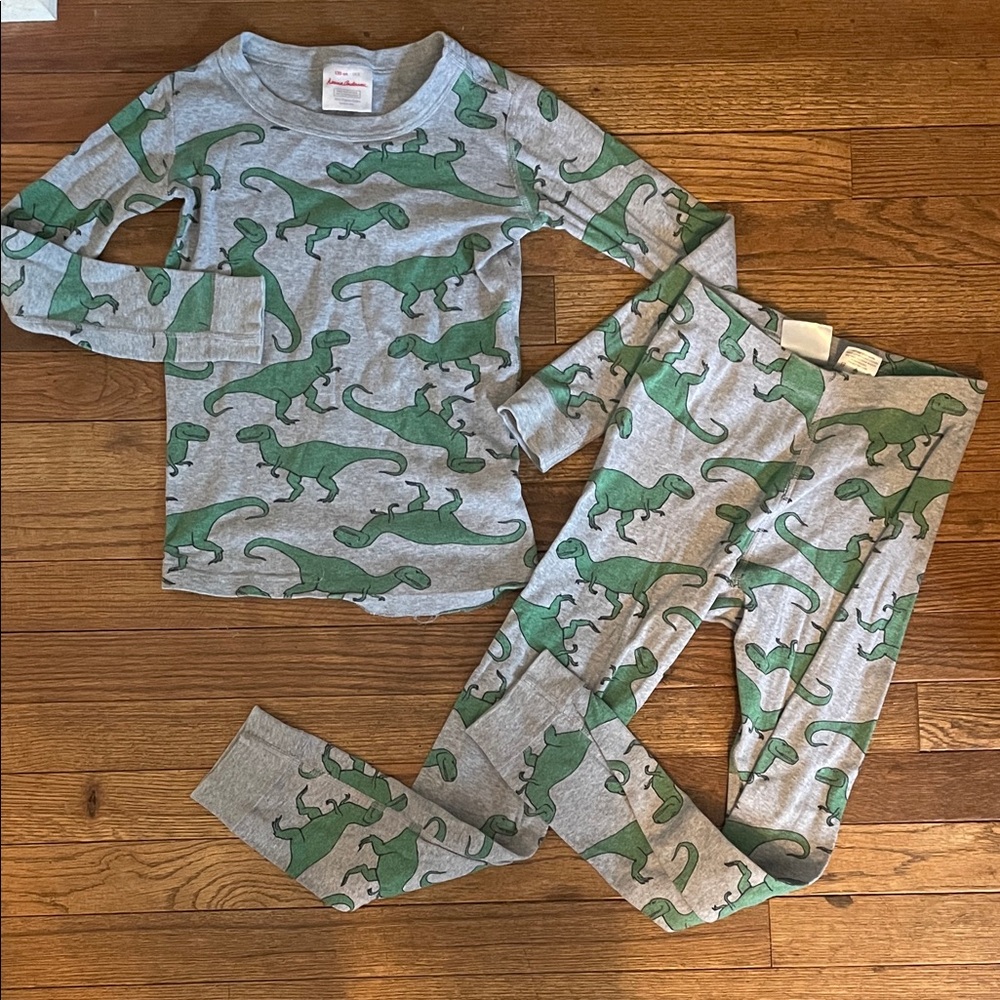 Hanna Andersson Green Dinosaur Pajama Set